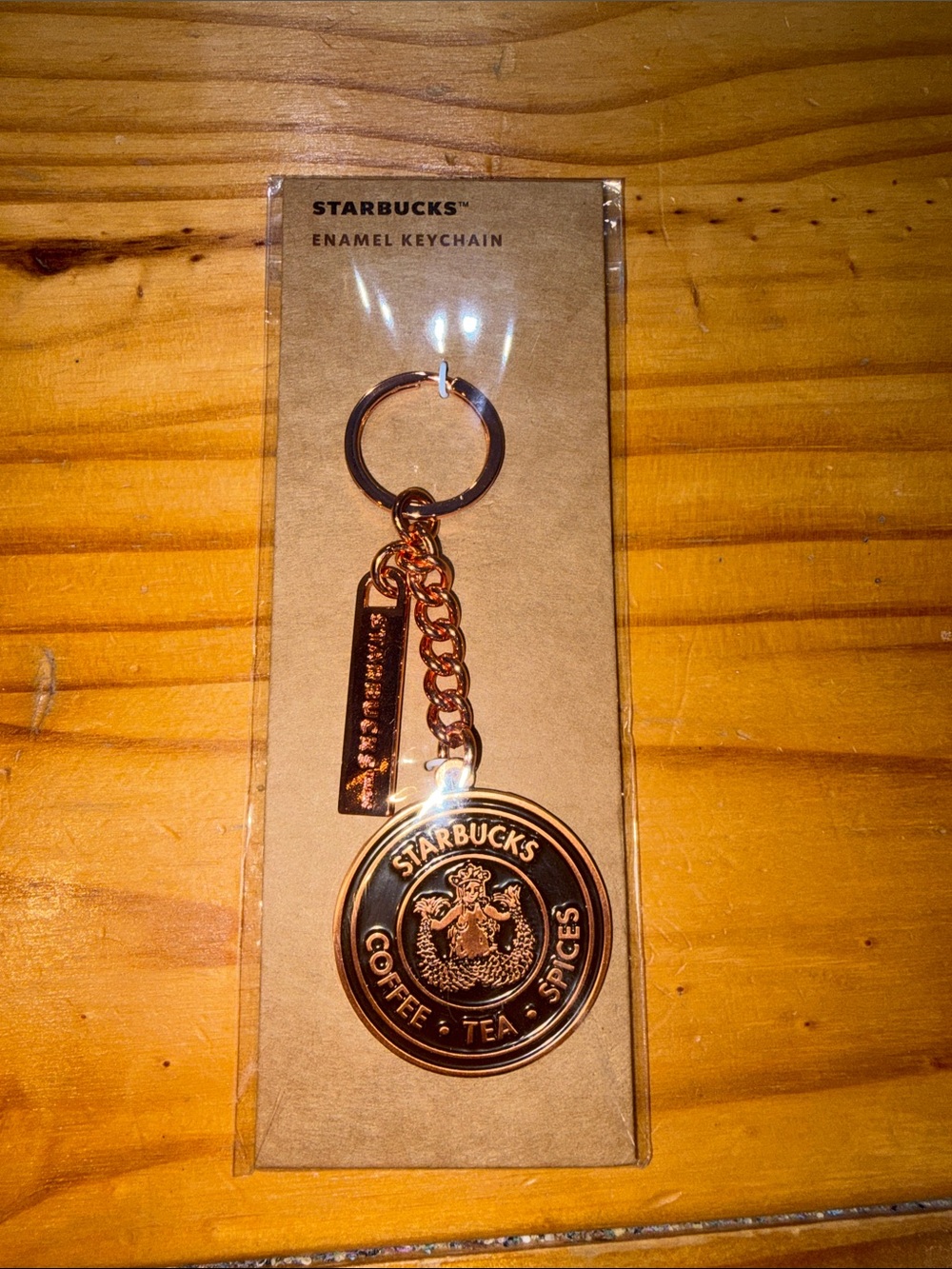Brand New Seattle Exclusive Original Starbucks Logo Rose Gold Keychain🔥
